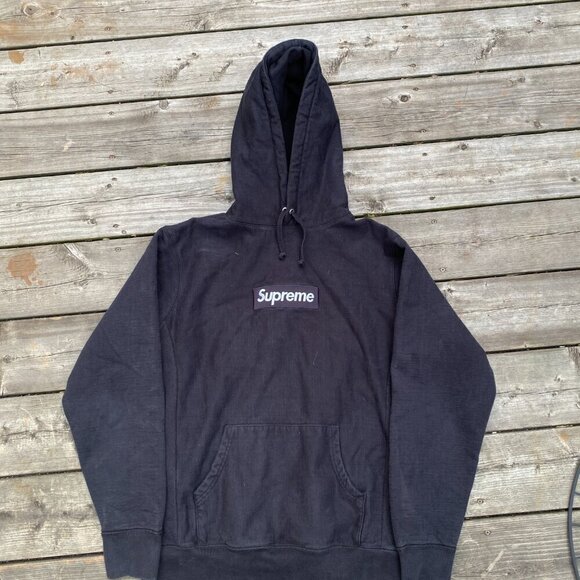 Supreme Box Logo Hoodie Sweatshirt Medium Black - Picture 5 of 12